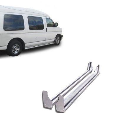 Image showing  Commercial Running Boards Silver 97-25 Chevy Express 1500