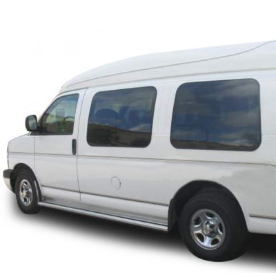 Image showing  Commercial Running Boards Silver 97-25 Chevy Express 1500