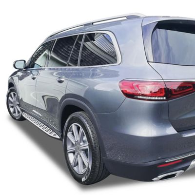 Image showing  OEM Replica Running Boards Silver Black 20-25 Mercedes GLS450.