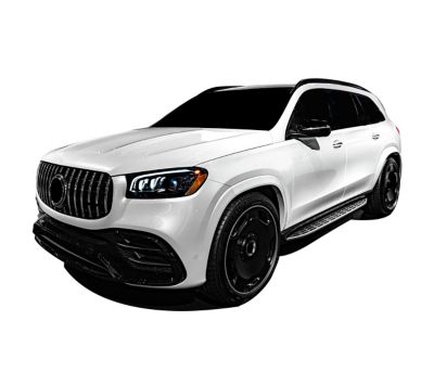 Image showing  OEM Replica Running Boards Silver Black 20-25 Mercedes GLS450.