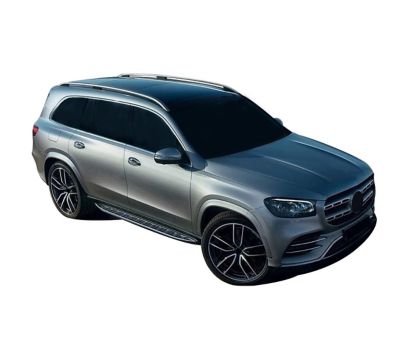 Image showing 5 th Black Horse Off Road OEM Replica Running Boards Silver Black 20-25 Mercedes GLS450.