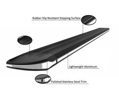 Image showing  Exceed Running Boards Black Silver 21-25 Ford Bronco Sport