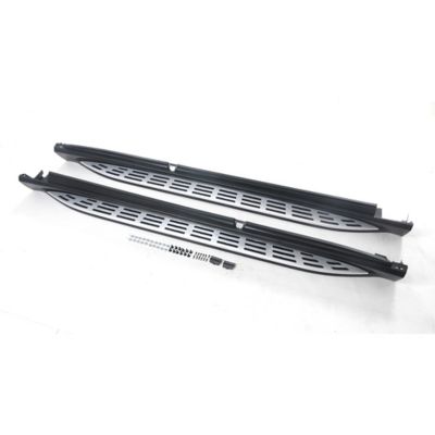 Black Horse Off Road OEM Replica Running Boards Silver Black 21-25 Mercedes GL350 4Matic.