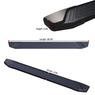 Black Horse Off Road Storm Running Boards Black 19-25 Chevy Silverado 1500 Crew Cab