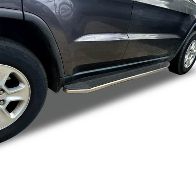 Image showing  Premium Running Boards Black Silver 22-25 Jeep Grand Cherokee