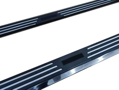 Image showing  Pinnacle Running Boards Black Silver 15-25 Chevy Colorado Crew Cab