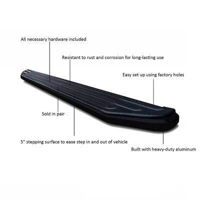 Image showing  Peerless Running Boards Black Black 14-25 Jeep Cherokee