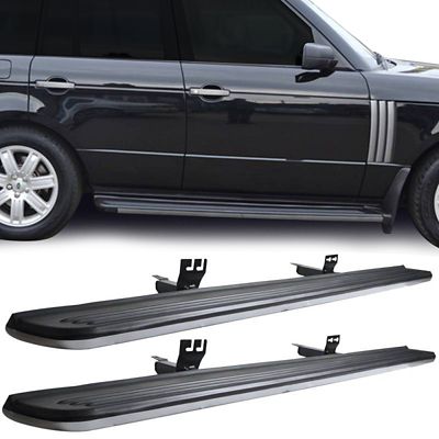 Image showing  OEM Replica Running Boards Silver Black 03-25 Land Rover Range Rover.