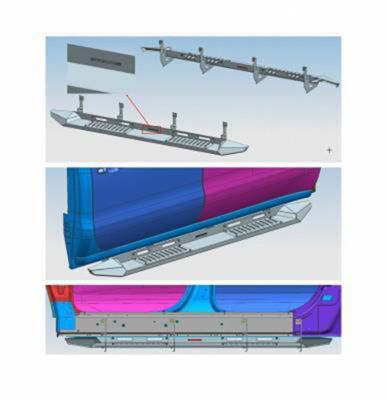 Image showing 7 th Black Horse Off Road Armour Steel Running Boards Black 15-25 Chevy Colorado Crew Cab.