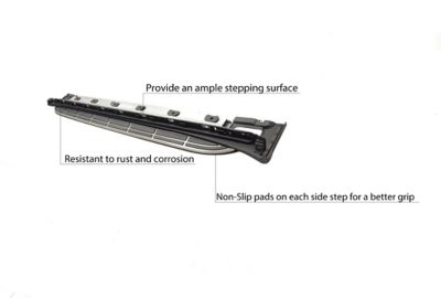 Image showing  OEM Replica Running Boards Silver Black 11-25 Porsche Cayenne.