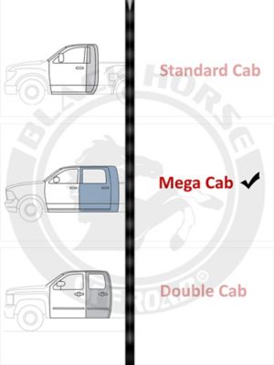 Image showing 6 th Black Horse Off Road Premium Running Boards Black Silver 11-24 Ram 2500 Mega Cab