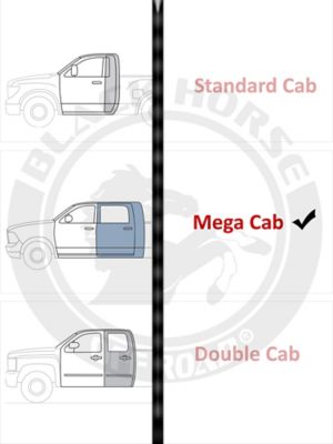 Image showing 7 th Black Horse Off Road Premium Running Boards Black Silver 11-24 Ram 2500 Mega Cab