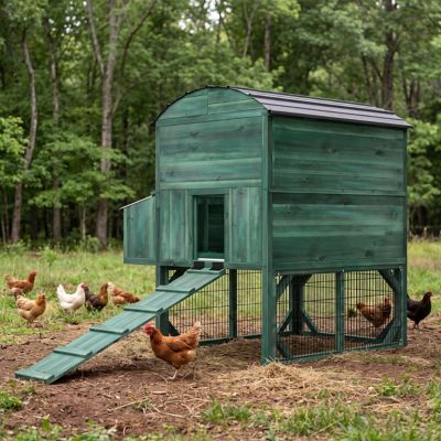 Veikous 4 x 4ft. Wooden Chicken Coop with Metal Roof and 3 Nesting Boxes, 5-8 Chicken Roosting Capacity