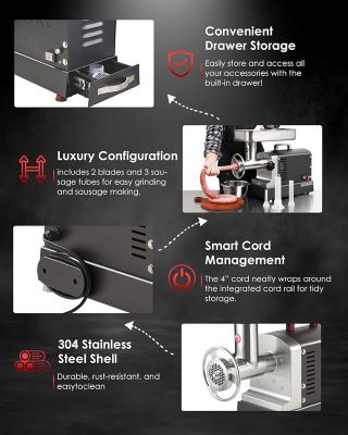 Image showing 7 th TooGooD #22 Commercial Electric Meat Grinder Machine