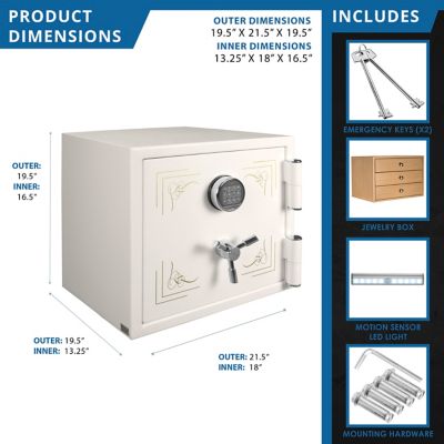 Image showing 7 th Barska 1.91 cu. ft Keypad Fireproof Jewelry Safe