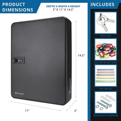 Image showing 9 th Barska 48 Capacity Adjustable Key Cabinet with Combination Lock