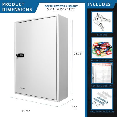 Image showing 5 th Barska 200-Position Key Cabinet Lock Box - Combination Lock, Adjustable Numbered Hooks