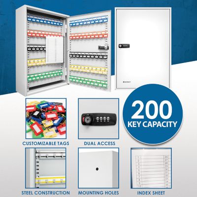 Image showing 6 th Barska 200-Position Key Cabinet Lock Box - Combination Lock, Adjustable Numbered Hooks