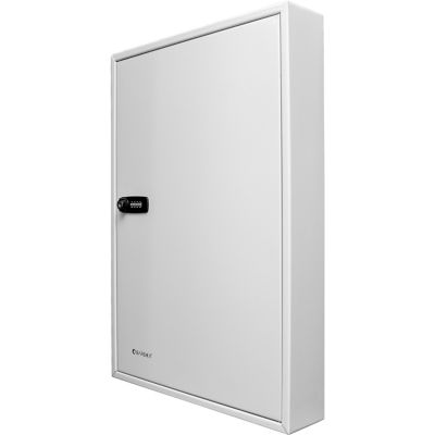 Image showing  100 Position Combination Key Lock Box - Wall Mount Steel Key Cabinet with Adjustable Numbered Hooks