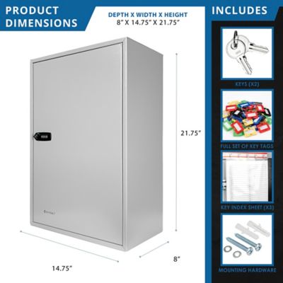 Image showing 7 th Barska 300-Position Adjustable Key Cabinet Lock Box with Combination Lock - Wall Mount Steel Organizer