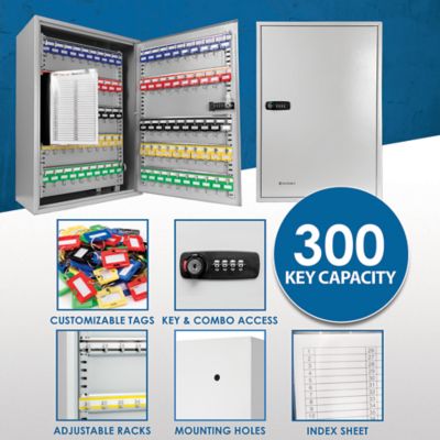 Image showing 8 th Barska 300-Position Adjustable Key Cabinet Lock Box with Combination Lock - Wall Mount Steel Organizer