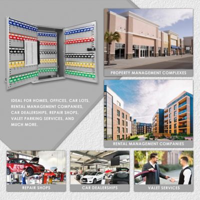 Image showing 9 th Barska 300-Position Adjustable Key Cabinet Lock Box with Combination Lock - Wall Mount Steel Organizer