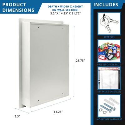 Image showing 7 th Barska 100 Capacity Adjustable In-Wall Key Cabinet
