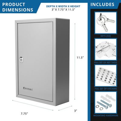 Image showing 5 th Barska 240 Capacity Adjustable Key Cabinet Digital Keypad Wall Safe