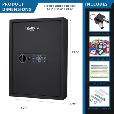 Image showing 5 th Barska 100 Capacity Fixed Position Key Cabinet Digital Keypad Wall Safe