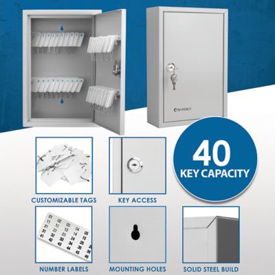 Image showing 6 th Barska 40 Capacity Fixed Position Key Cabinet with Key Lock