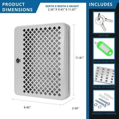 Image showing 7 th Barska 27 Capacity Fixed Position Mesh Front Key Cabinet with Key Lock