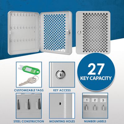 Image showing 9 th Barska 27 Capacity Fixed Position Mesh Front Key Cabinet with Key Lock