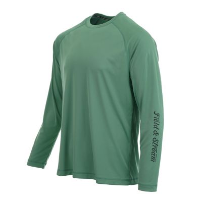 Image showing 3 th Field & Stream Men's Sun Defender Overcast Raglan Solid Crew Neck Long-Sleeve T-Shirt