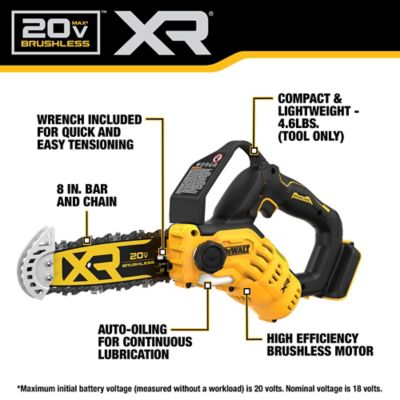 Image showing 2 th DEWALT 20V 8 in. Pruning Chainsaw Tool Only