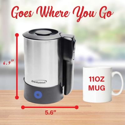 Image showing  20-Oz. Dual-Voltage Stainless Steel Electric Travel Kettle, Automatic Shutoff