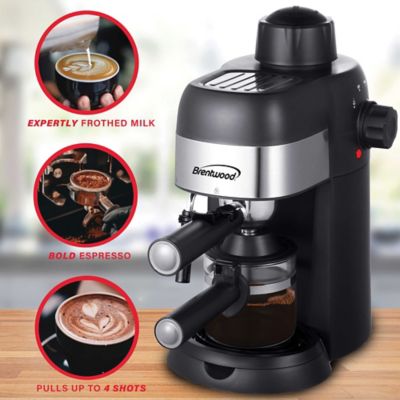 Image showing  4-Cup Stainless Steel Espresso and Cappuccino Maker Machine