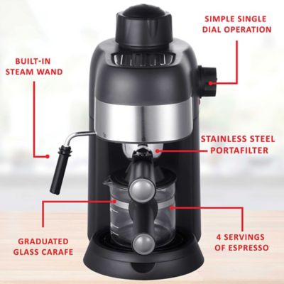 Image showing 5 th Brentwood Appliances 4-Cup Stainless Steel Espresso and Cappuccino Maker Machine