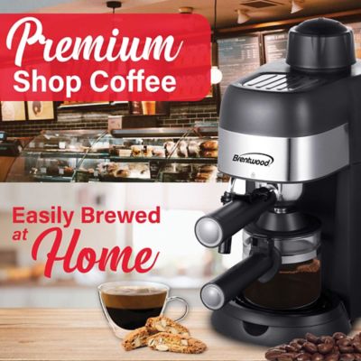 Image showing 7 th Brentwood Appliances 4-Cup Stainless Steel Espresso and Cappuccino Maker Machine