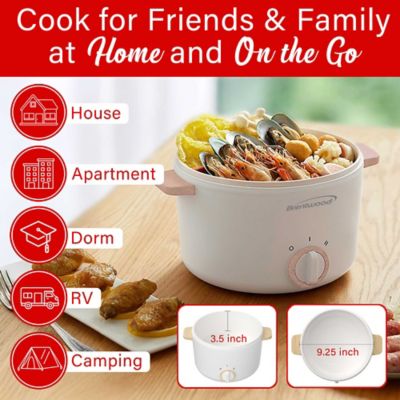 Image showing 7 th Brentwood Appliances 3.2-Qt. Multi-Function Electric Hot Pot Cooker with Food Steamer and Ceramic Non-Stick Coating