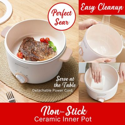 Image showing 8 th Brentwood Appliances 3.2-Qt. Multi-Function Electric Hot Pot Cooker with Food Steamer and Ceramic Non-Stick Coating