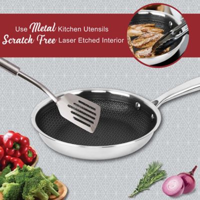 Image showing 7 th Brentwood Appliances 3-Ply Hybrid Non-Stick Stainless Steel Induction-Ready Frying Pan 8 In.