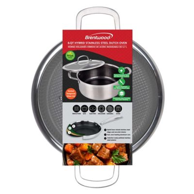 Image showing  3-Ply Hybrid Non-Stick Stainless Steel 6 Qt. Dutch Oven with Tempered Glass Lid