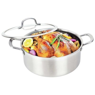 Image showing  3-Ply Hybrid Non-Stick Stainless Steel 6 Qt. Dutch Oven with Tempered Glass Lid