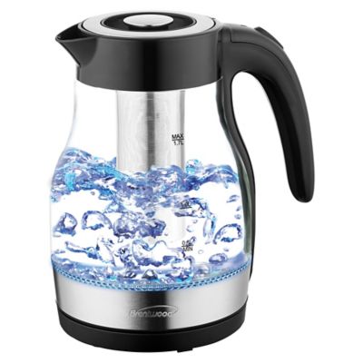 Image showing  1.79-Qt. Cordless Glass Electric Kettle with Tea Infuser and Swivel Base