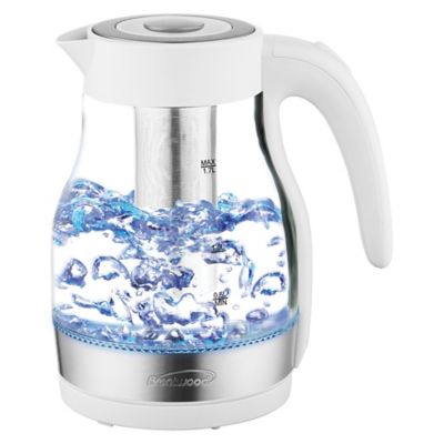 Image showing  1.79-Qt. Cordless Glass Electric Kettle with Tea Infuser and Swivel Base