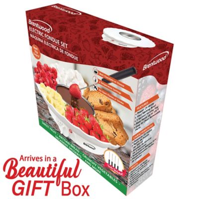 Brentwood Appliances Electric Fondue Pot Set with 3-Section Tray and 4 Dipping Forks