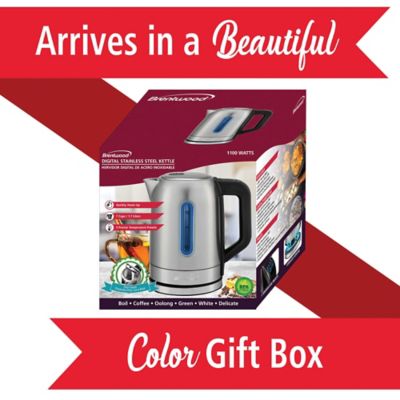 Image showing  1.79-Qt. Cordless Digital Stainless Steel Kettle with 5 Temperature Presets and Swivel Base