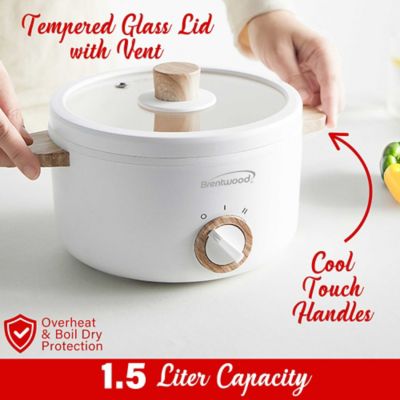 Image showing  1.6-Qt. Multi-Function Electric Hot Pot Cooker with Food Steamer and Non-Stick Coating