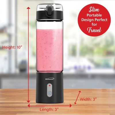 Image showing 7 th Brentwood Appliances 17-Oz. Portable Battery-Operated USB-Chargeable Glass Blender