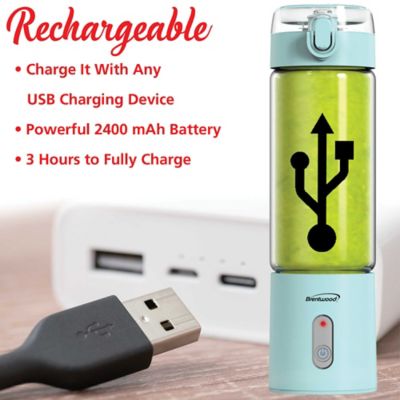 Image showing 8 th Brentwood Appliances 17-Oz. Portable Battery-Operated USB-Chargeable Glass Blender